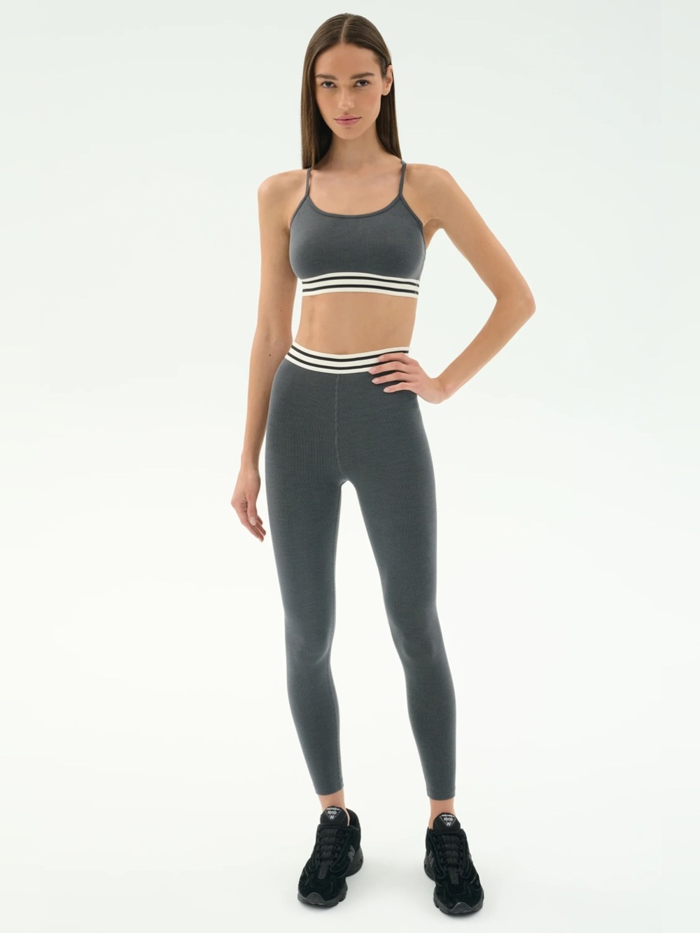 NWT Splits59 Cali Rib Active Bra & Bailey Legging Heather Gray